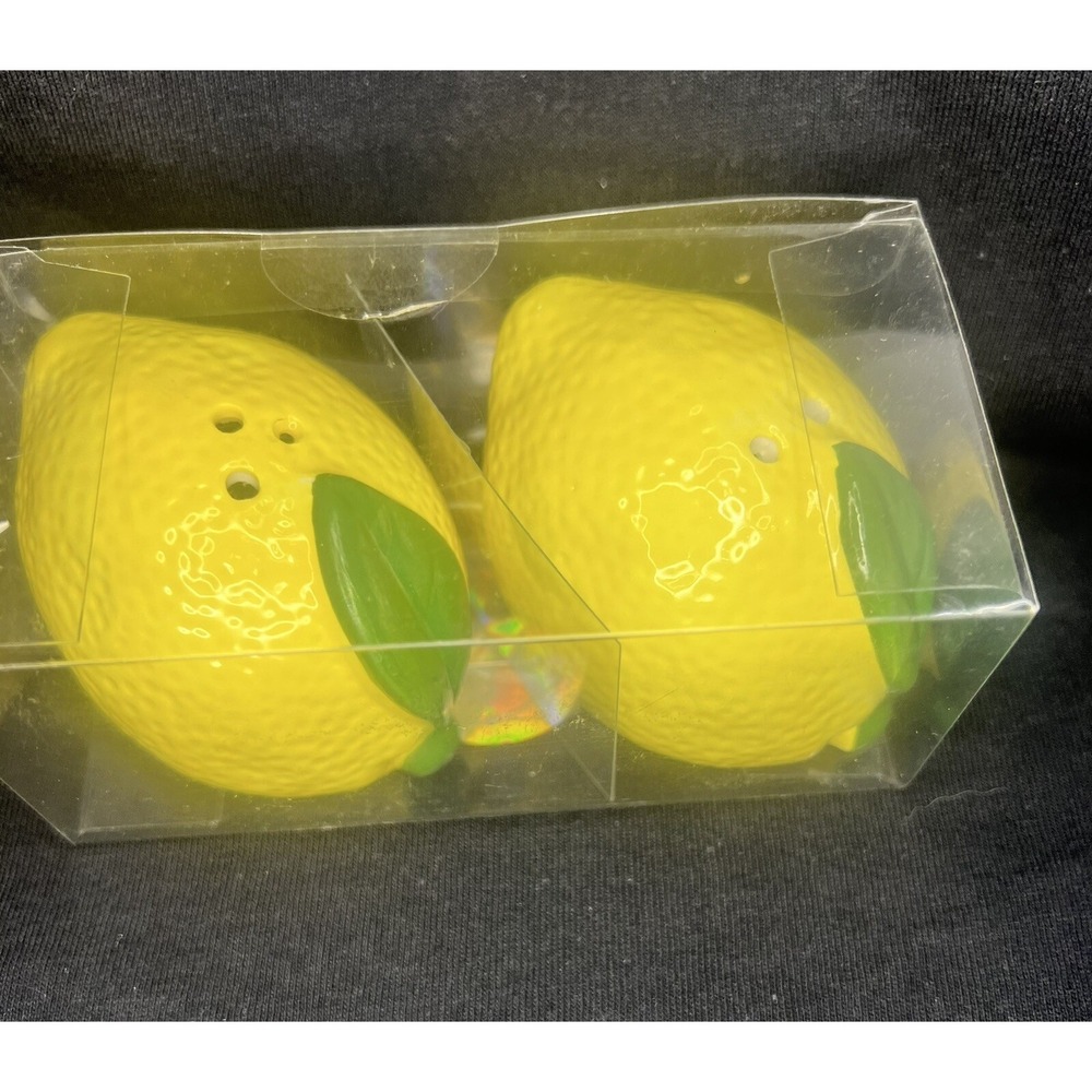 Vintage Lemon Ceramic Salt and Pepper Shakers NEW